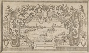 Paysage avec cadre ornemental - Antonio Fantuzzi