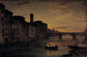 Le fleuve Arno à Ponte Santa Trinita, c.1866 - Antonio Fontanesi