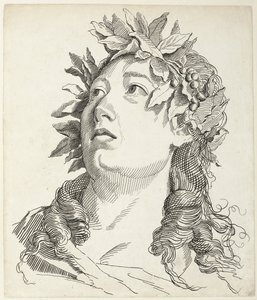 Tête de femme avec couronne de laurier
