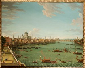 La Tamise depuis la Terrasse de Somerset House, vers la Ville, vers 1745 - Antonio Joli