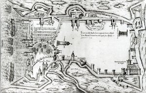 Carte illustrant La Rochelle occupée par les Huguenots