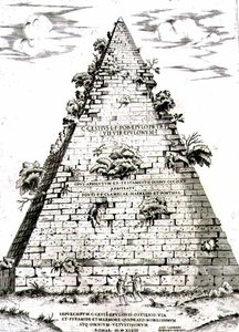 La pyramide de Caius Cestius construite vers 12 av. J.-C., Rome