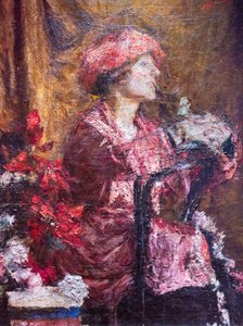 Enrica en violet - Antonio Mancini