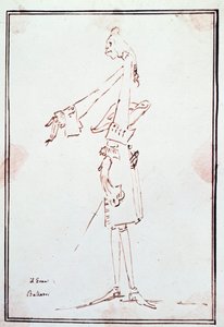 Portrait de Filippo Balatri, castrat italien. Caricature par Anton Maria Zanetti