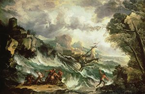 Paysage Marin avec Naufrage, vers 1700-07 - Antonio Marini