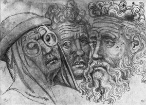 Têtes de trois hommes, de l