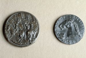 Médaille de Francesco Sforza, seigneur de Crémone, à cheval (bronze)