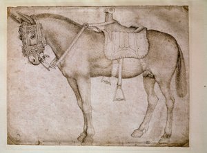 Harnais de mule. Dessin par Antonio Pisano dit il Pisanello (1380-1455)