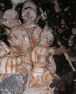 Tournoi-Bataille de Louvezerp par Antonio Pisano dit Pisanello, fresque, détail, Palais Ducal, Mantoue - Antonio Pisanello