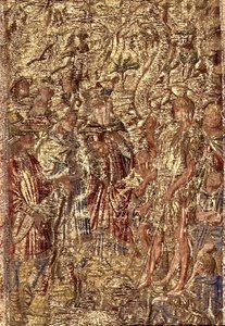 Saint Jean-Baptiste devant les grands prêtres et les lévites, tapisserie représentant des scènes de la vie du saint - Antonio Pollaiuolo