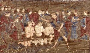 Le baptême des néophytes, tapisserie représentant des scènes de la vie de Saint Jean-Baptiste (textile) - Antonio Pollaiuolo