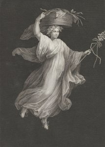 Une bacchante portant un grand panier sur la tête et tenant un bâton dans sa main gauche, vers 1795-1820 - Antonio Ricciani