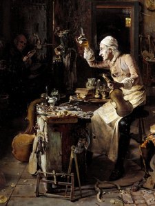 (détail) Luthier italien Stradivarius (Antonio Stradivari) (1644-1737) dans son atelier