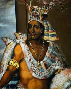 Portrait de Montezuma II Tecnochtitlan (vers 1466-1520), dernier roi des Aztèques