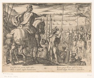 Alexandre le Grand instruisant les soldats macédoniens (De daden van Alexander de Grote)