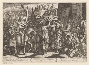 David revient triomphant avec la tête de Goliath