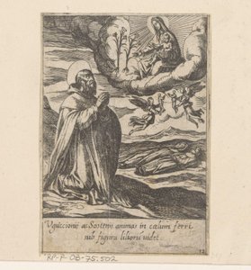 Saint Philippe prie pour les âmes de deux frères (La Vie de Philippe Benitius) - Antonio Tempesta