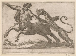 Un tigre combattant un centaure - Antonio Tempesta