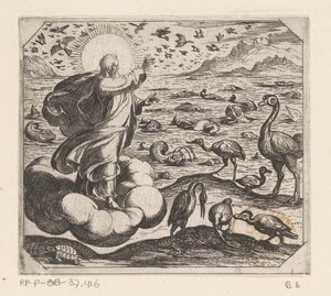 Dieu crée les oiseaux et les poissons - Antonio Tempesta