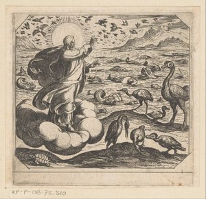 Dieu crée les oiseaux et les poissons - Antonio Tempesta