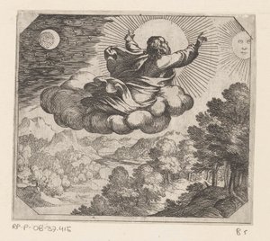 Dieu créant le soleil, la lune et les étoiles - Antonio Tempesta
