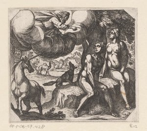 Dieu reproche à Adam et Ève leur désobéissance - Antonio Tempesta