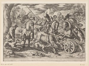 Chasse aux taureaux sauvages - Antonio Tempesta