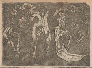 Chasseurs attrapant des oiseaux la nuit - Antonio Tempesta
