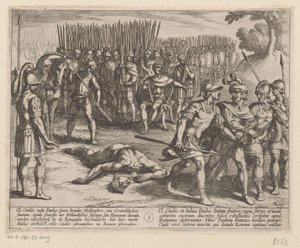 Julius Civilis est arrêté et son frère Paulus est décapité (série De Bataafse oorlogen tegen de Romeinen) - Antonio Tempesta