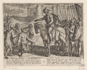 Les hommes du fort se rendent à Julius Civilis (De Bataafse oorlogen tegen de Romeinen, Batavorum cum Romanis Bellum) - Antonio Tempesta