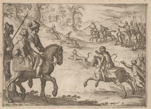 Chasseurs orientaux chassant des cerfs (série Jachtscènes, Primo libro di caccie varie) - Antonio Tempesta
