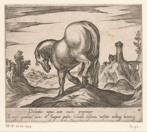 Cheval descendant une colline vu de derrière - Antonio Tempesta