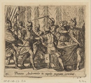 Phinée perturbe le mariage de Persée et Andromède - Antonio Tempesta