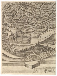 Plan de la ville de Rome. Partie 11 avec le San Pancrazio rive gauche, 1645 - Antonio Tempesta