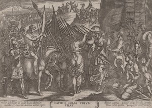 Planche 17 : David revenant en triomphe avec la tête de Goliath, de 