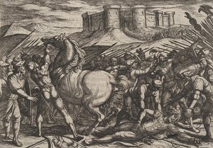 Planche 17 : Les Romains trompés par le cheval de Civilis pour croire qu