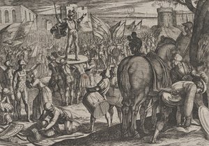 Planche 5 : Bruno nommé chef des Caninefates, de La Guerre des Romains contre les..., 1611 - Antonio Tempesta