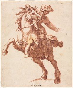 Cheval cabré et cavalier, vers 1600
