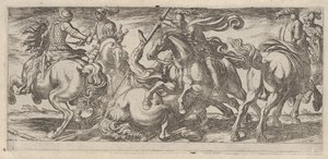 Six cavaliers en combat, de Scènes de bataille I, vers 1590-1630 - Antonio Tempesta
