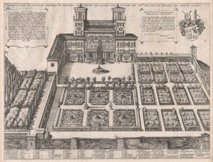 Speculum Romanae Magnificentiae: Palais et jardins du Monte Pincio, milieu à fin du 16ème siècle - Antonio Tempesta