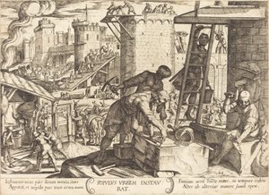 Les Israélites reconstruisent les murs de Jérusalem - Antonio Tempesta