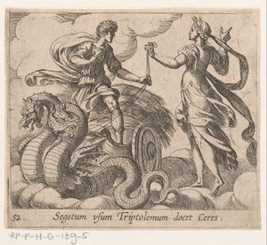 Triptolemus reçoit le char de Cérès - Antonio Tempesta