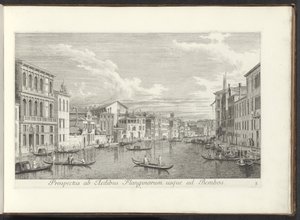 Vue sur le Grand Canal et le Palazzo Flangini à Venise
