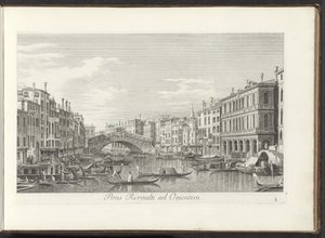 Vue sur le Grand Canal et le pont du Rialto à Venise - Antonio Visentini