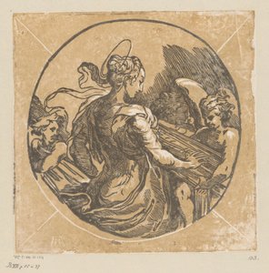 Sainte Cécile jouant de la musique - Antonio da Trento (possibly)