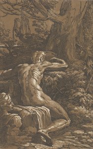 Homme assis vu de dos Narcisse, vers 1527-30 - Antonio da Trento
