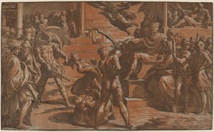Le Martyre de deux saints, c. 1530 - Antonio da Trento