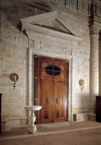 Porte en bois, vue intérieure de l