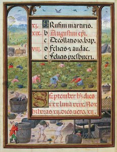 Le mois de septembre, miniatures du 