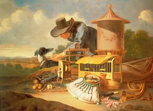 Un oiseleur et son chien